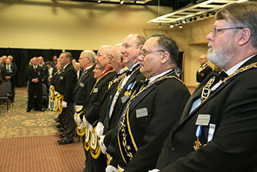 Photo of lodge members standing in a row. Link to Gifts by Will.